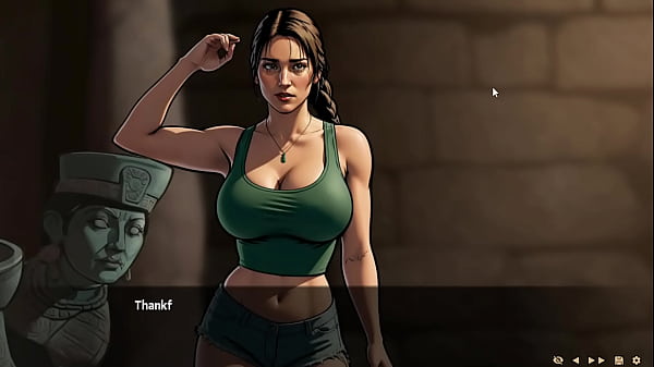 Image Lara goes to a cave and sits on her friend's dick