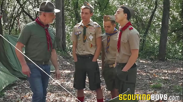 Image Hot foursome with Bailey,Marcus,Troye and Smith in the woods