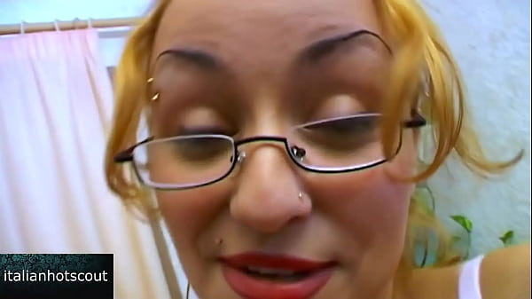 Image Blonde girl with glasses is a real slut