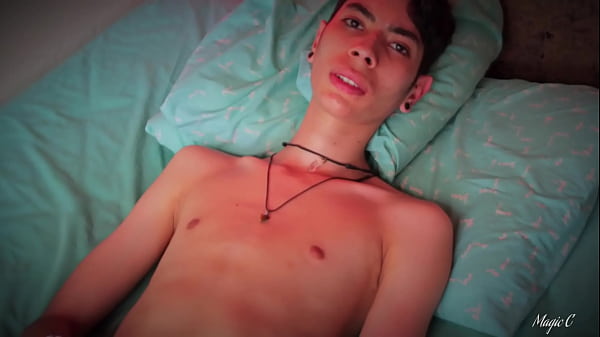 Image Hot Skinny Twink Jerking His Big Cock And Playing With His Precum And Cum