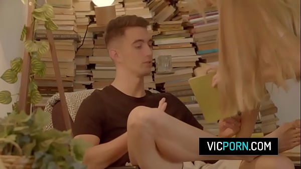 Image Petite blonde babe Ivi Rein prefers a cock in her pussy instead of reading books