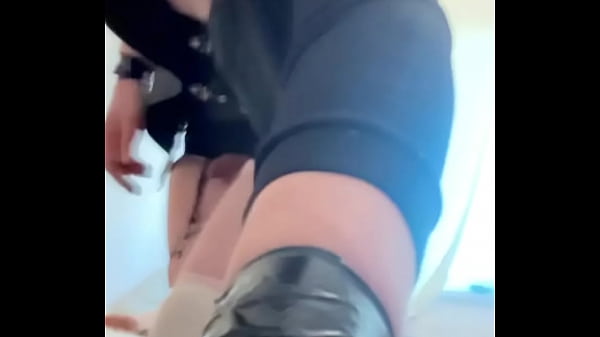 Image A lustful blonde girl with a dick passionately fucks herself with her big dildos and moans like a bitch