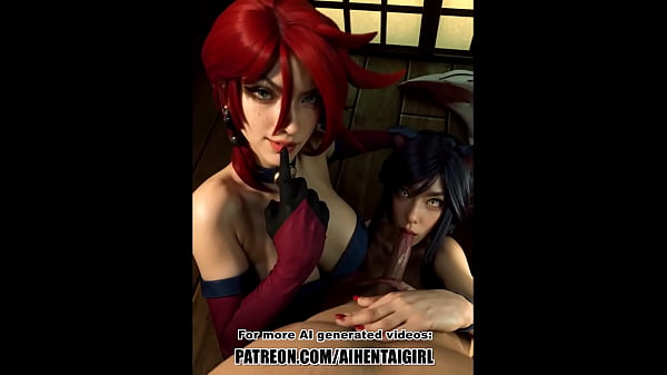 Image League of Legends Miss Fortune and Ahri cosplay | Uncensored Hentai AI generated
