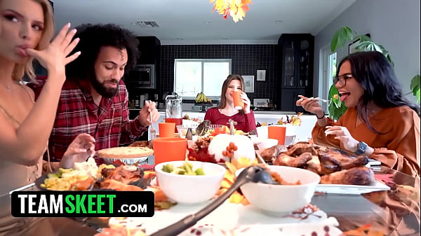 Image Thanksgiving Lunch With The Besties Turns Into A Hot Foursome Of Three Girls Sharing One Cock