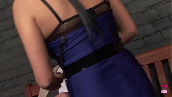 Image A police officer in leather heels picks a guy up and jumps on his dick