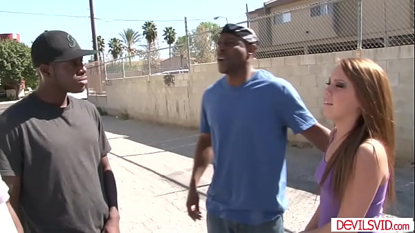 Image Petite teen deepthroating then gangbanged by black neighbors