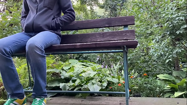 Image BBW pissing in the park and giving dirty panties to a stranger