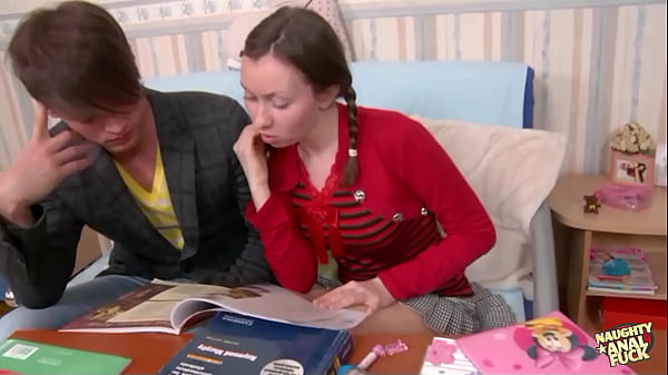Image As a reward for studying hard the brunette has her adorable tush passionately dicked down