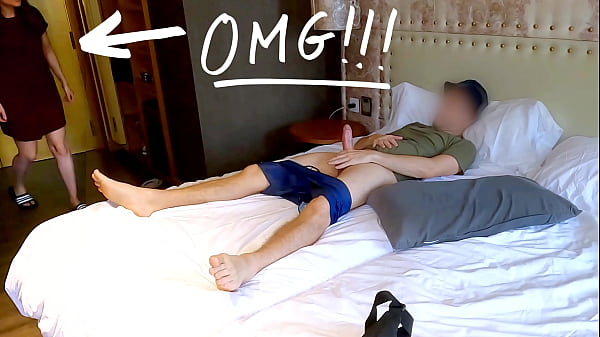 Image COCK FLASH IN PUBLIC! Young maid caught me jerking off while she was cleaning the room and decided to fuck me - SEXUAL ROLEPLAY