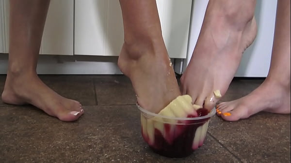 Image blond lesbians have fun in kitchen with vegetable masturbation ass licking and lezdom tickling cheese humiliation
