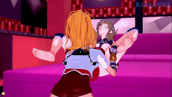 Image Chitose Kisaragi and Excellen Browning intense lesbian play and intense futanari sex. - Super Robot Wars V & IMPACT Hentai