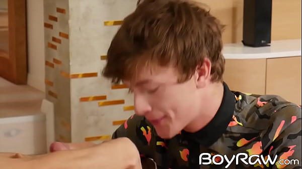 Image Kissing turns into extreme bareback with two developing men