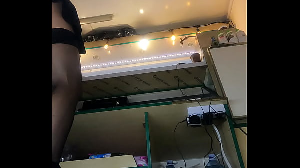 Image Sexy milf in pearl thongs upskirted at work
