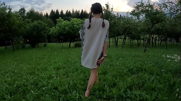Image I walk and undress outdoors because I'm too excited