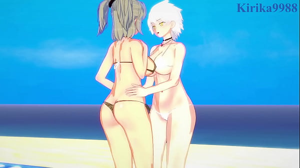 Image Imu and Miyabi intense lesbian play and futanari sex. - Senran Kagura Hentai