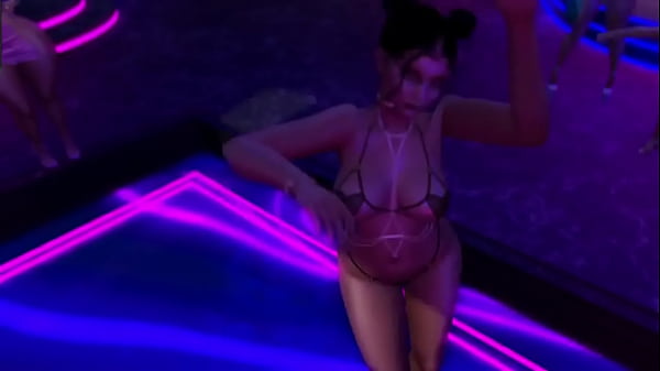 Image Exhibitionist in Microbikini Clubbing and Dancing