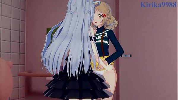 Image Hibiki Tachibana and Miku Kohinata and Laura Bodewig intense lesbian play. - Symphogear Hentai