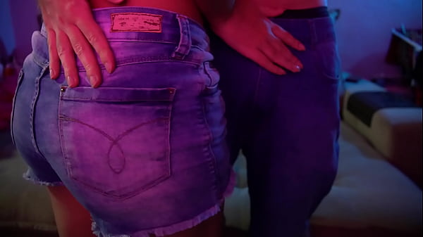 Image BOUNCING on his lap with jeans shorts, he came THROUGH underwear
