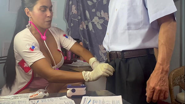 Image doctor threesome, she takes out the semen from her patient's stepbrother and masturbates her cute hot and slutty busty and big ass patient