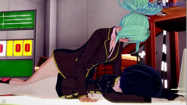 Image Suzu Kanade and Matsuri Kazamaki and the old man futanari sex and intense sex. - Ayakashi Triangle Hentai