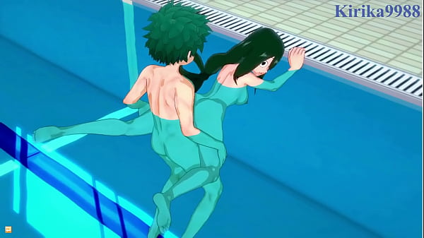 Image Rumi Usagiyama (Mirko) and Tsuyu Asui and Izuku Midoriya intense sex. - My Hero Academia Hentai