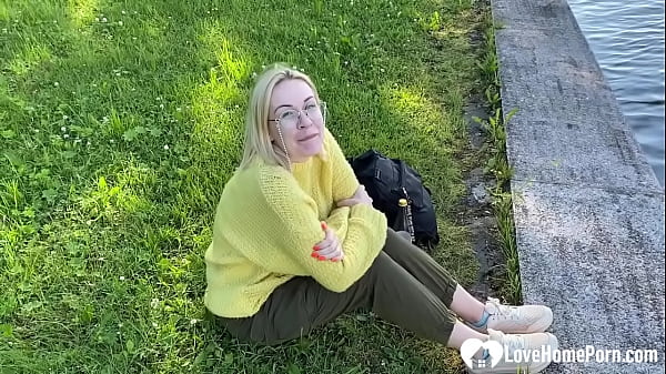 Image Blonde in the park wanted fresh cock