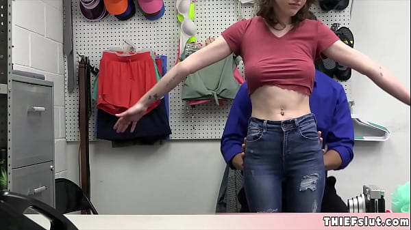 Image Skinny Tristan caught stealing and now her mini and tight pussy will be destroyed by the mall cop