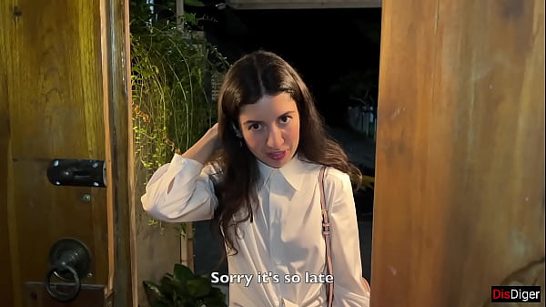 Image Girl next door came late at night to see my villa, but it was just an excuse to... Creampie