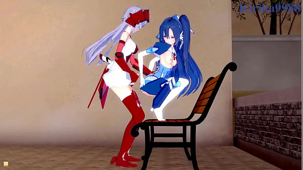 Image Tsubasa Kazanari and Maria Cadenzavna Eve and Chris Yukine intense lesbian play and futanari sex. - Symphogear Hentai