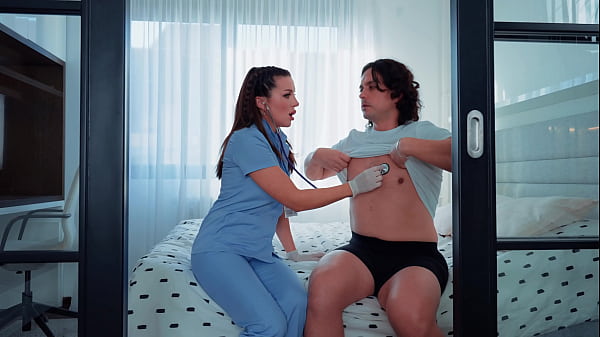 Image Busty hot nurse in medical gloves fucked a patient