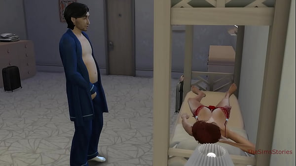 Image Demo version: Stepfather fucks stepdaughter in a hotel on a double bed next to his wife