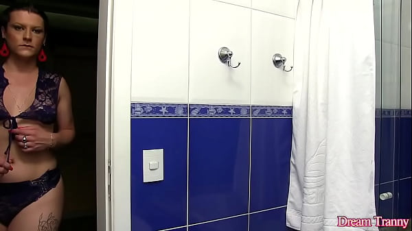 Image Hot Tranny Amanda Ferraz Playing with Her Dildo While Taking a Shower