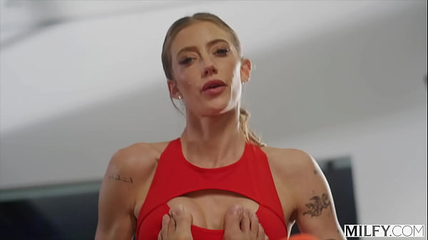 Image VIXENPLUS Fit yoga MILF Barbie rides college Stud's hard cock