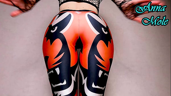 Image PAWG in spandex leggings Spanked her ass and rode a Big Ribbed Dildo