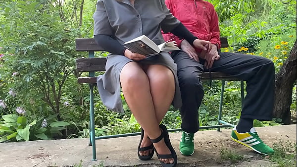 Image My mother in law ignores me and makes me cum by reading a book and jerking my dick in the park