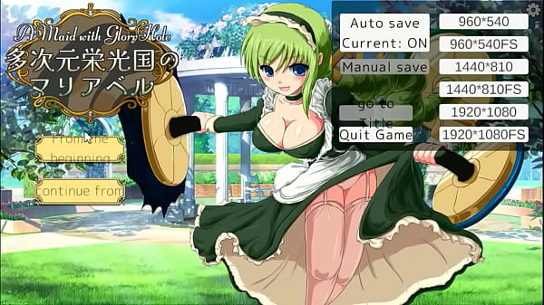 Image Green haired maid having sex with men in A maid with gloryhole new 2024 hentai game