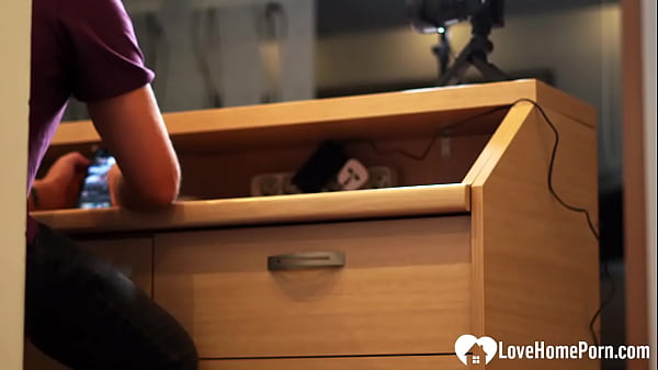 Image Fucking a redhead behind her working desk