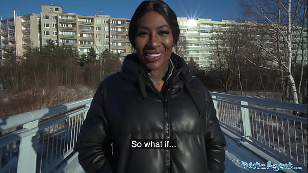 Image Public Agent Josy Black shows her big beautiful black ass whilst riding a big fat dick