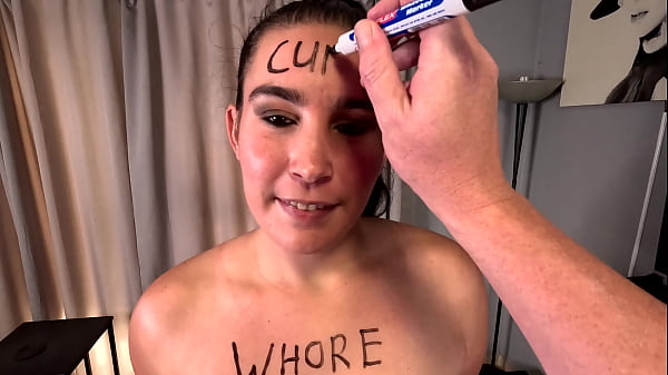 Image Cunt face sucking my cock as I spit on her and give her a cum facial