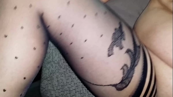 Image Black Patterned Stay Up Stockings on Curvy Legs