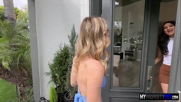 Image Blonde Wife and Brunette Real Estate Agent Sharing Cock
