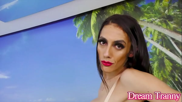 Image Tgirl Mariana Lins Wanking While Taking a Machine Mounted Dildo