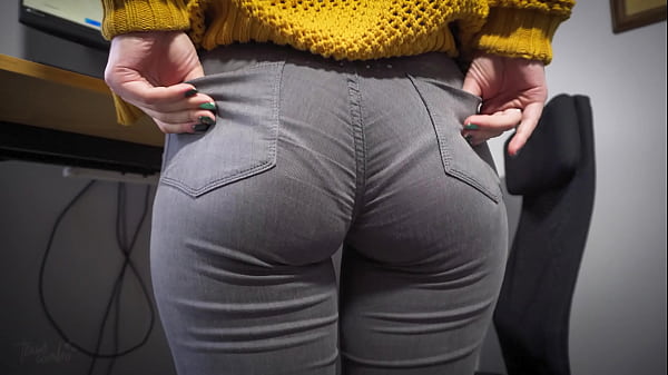 Image Hot Secretary In Tight Jeans Teases Ass With Visible Panty Line