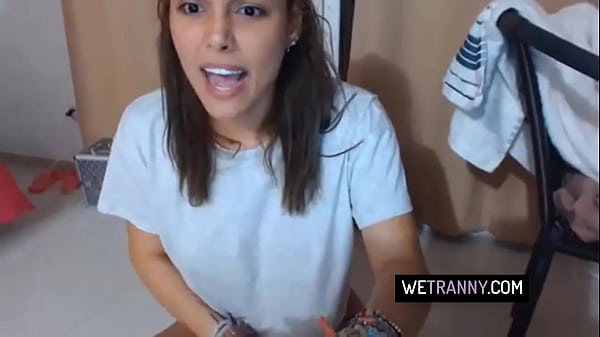 Image Pretty shemale playing with her cock on cam