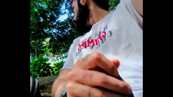 Image Jerking my big unut cock outdoors at the park