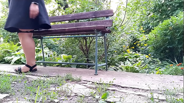 Image Masturbating mother-in-law made me cum on a bench in the park