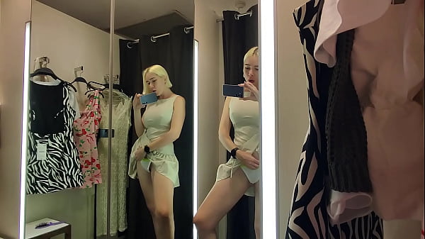 Image Try On Haul Transparent Clothes, Fitting room Try on haul at the mall. Public fetish