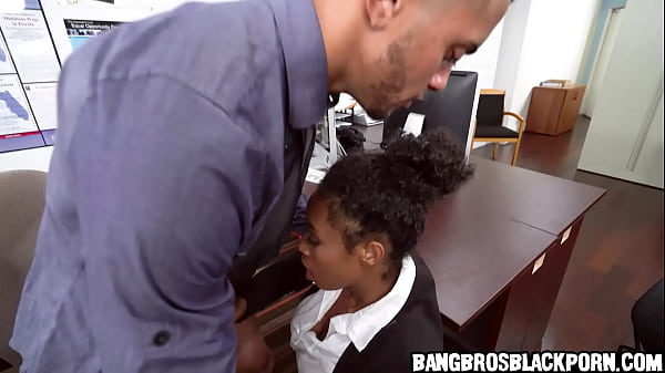 Image My hot ebony secretary gives me head and lets me fuck her