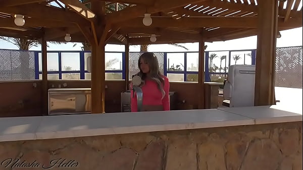 Image Naked wife in bar.