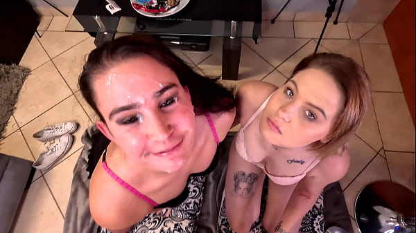 Image Lingerie whores smoking, vaping while sucking cock, cum facial, cum lick